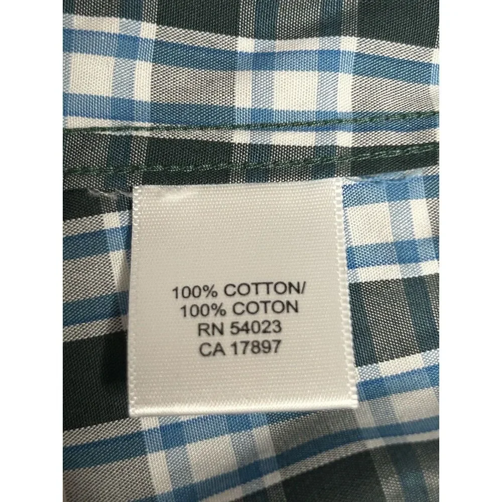 Banana Republic‎ Mens Tailored Fit Medium Long Sleeve Blue Plaid Button Up Shirt
